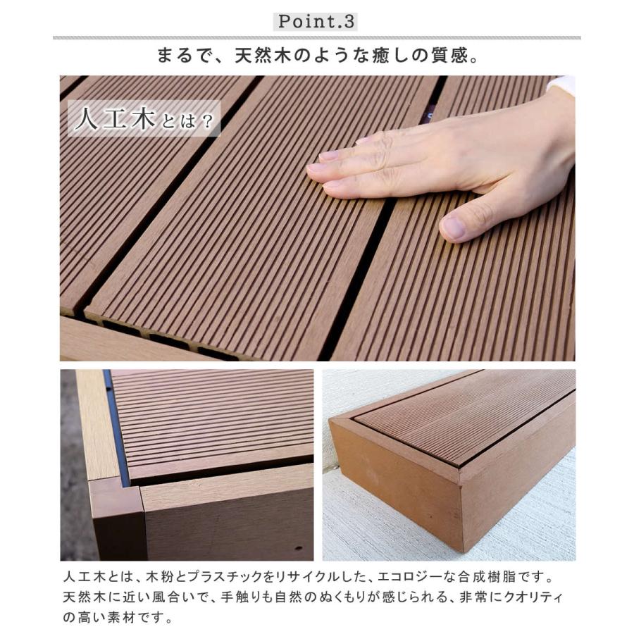 ウッドデッキ セット 0.75坪 ステップ フェンス 人工木 デッキ 縁台 デッキ縁台 ガーデンデッキ 縁側 庭 ガーデン 屋外用 DIY おしゃれ 木目調 PWDE-3P-SFSETの画像