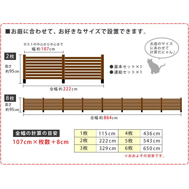 フェンス 土中8連結セット スプレッド ボーダーフェンス ガーデンフェンス 木製フェンス ウッドフェンス 柵 屋外用 土中用 庭 ガーデン 天然木 SFBF1000-8UBの画像