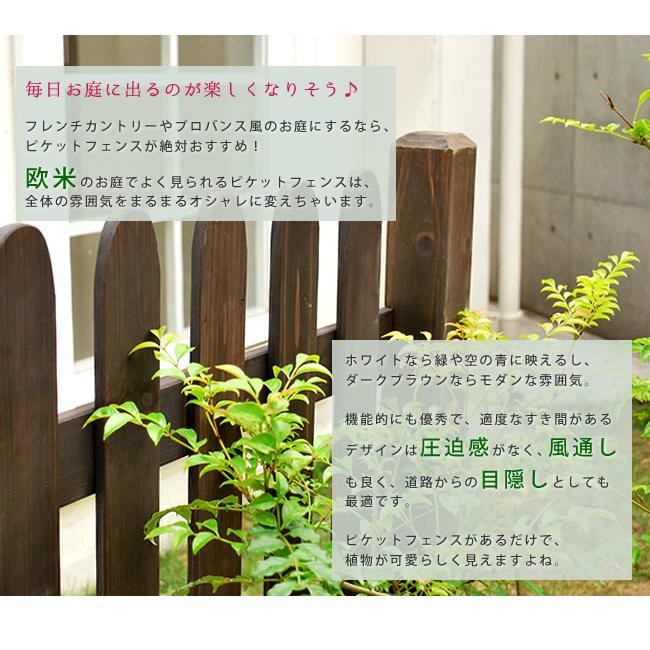 フェンス 基本セット ストレート 平地用 ピケットフェンス ガーデンフェンス 木製フェンス ウッドフェンス 柵 屋外用 庭 ガーデン 天然木 シンプル SFPS1200F-HBの画像