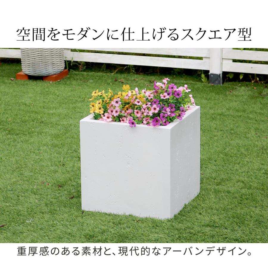 鉢 マグネシアセメント 角型 幅40cm プランター 植木鉢 鉢カバー プランターカバー 正方形 大型 屋外 寄せ植え ガーデニング 園芸用品 おしゃれ モダン TEX-400Cの画像