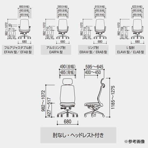 組立設置無料  内田洋行 セレッツァ オフィスチェア ホワイトフレーム ホワイト脚 ランバーサポート付 ヘッドレスト付 肘付 事務椅子 SA-740ML-WS 5-356-742_3
