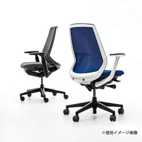 組立設置無料 内田洋行 ニンバス オフィスチェア ブラックフレーム ミドルバック T字肘 ウレタンキャスター ワークチェア 日本製 NA-110BBTA-PUL 5-373-116_1