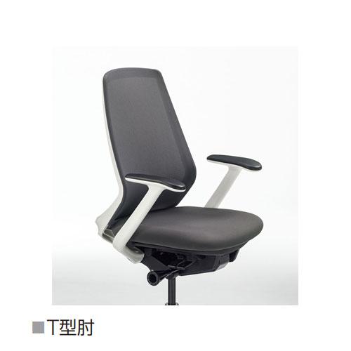 組立設置無料 内田洋行 ニンバス オフィスチェア ホワイトフレーム ミドルバック T型肘 ウレタンキャスター ハイチェア 椅子 国産 NA-510WPTA-PU 5-374-312_4