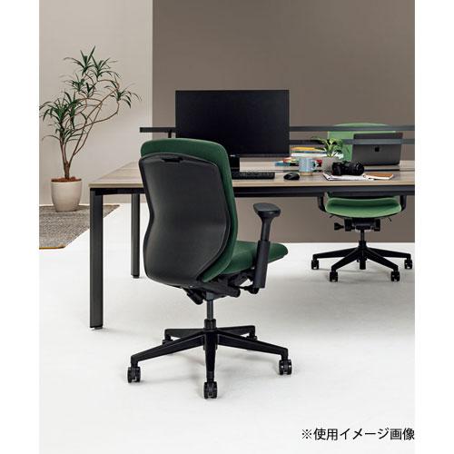 組立設置無料  内田洋行 クレネ オフィスチェア ミドルバック ブラックシェル リング肘 ウレタンキャスター 布張り チェア 日本製 KA-120BBRA PU 5-377-122の画像