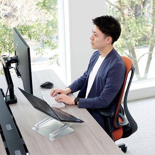 組立設置  内田洋行 リーフレク オフィスチェア エクストラハイバック ブラックフレーム ブラック樹脂脚 T型肘 ウレタンキャスター デスクチェア 5-378-513の画像