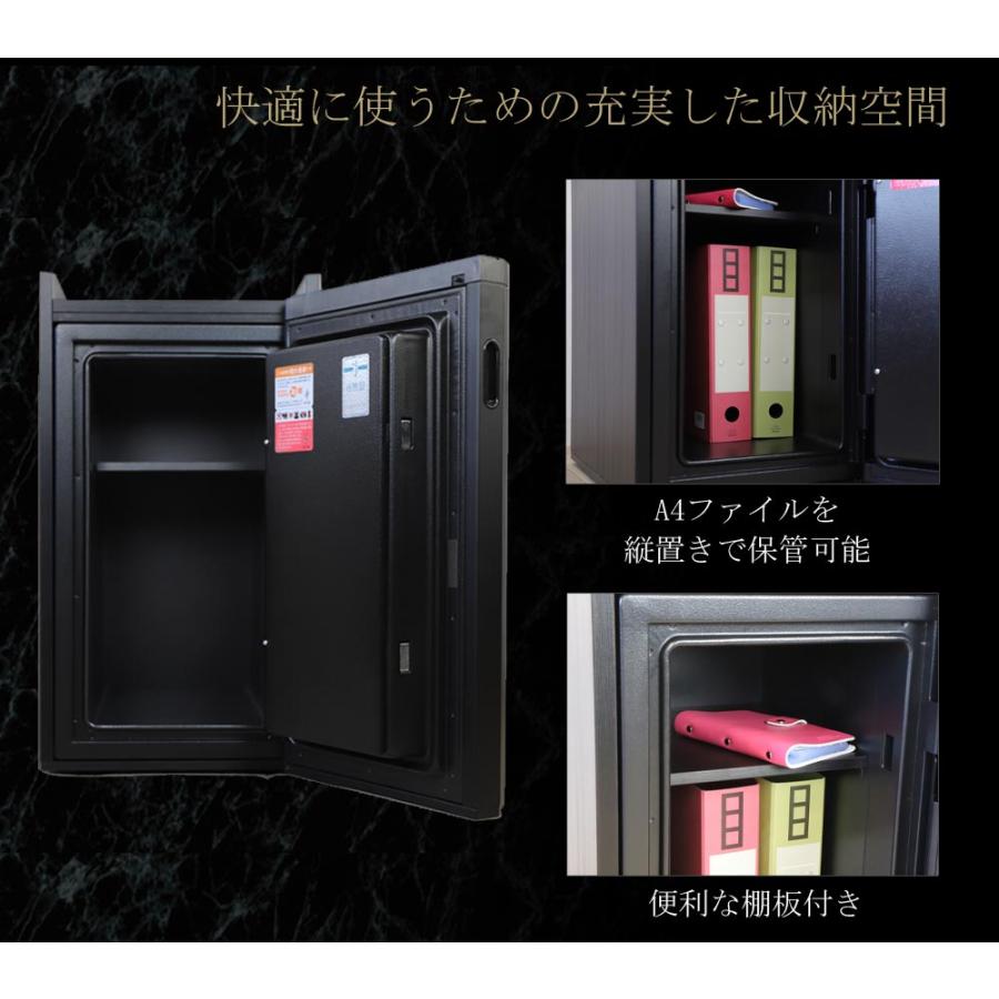 金庫 タッチパネルテンキー式 1年保証 37L 耐火金庫 エーコー 木製 シダーウッド ブラック デザイン金庫 おしゃれ 防犯 火災対策 家庭用 ONS-IMPWの画像
