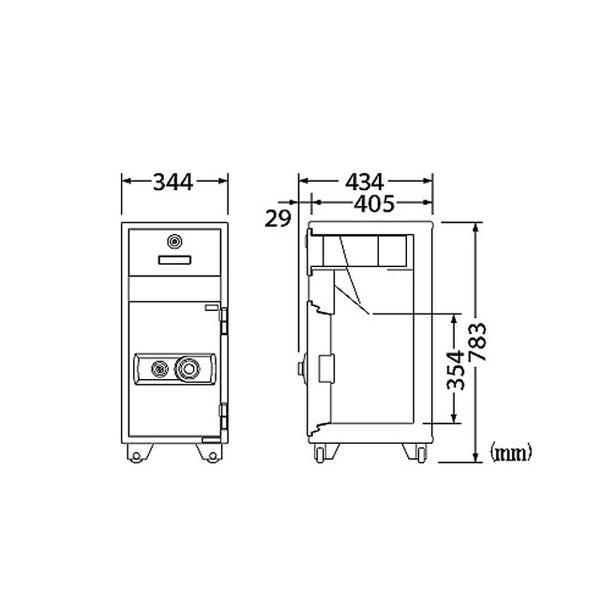 エーコー（EIKO） 送料無料 投入式耐火金庫 ダイヤル錠 投入式金庫