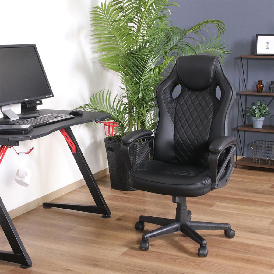 不二貿易（Fuji Boeki） ゲーミングチェア 革張り 肘付き オフィス