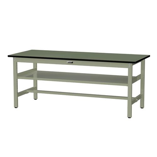 法人送料無料 作業台 山金工業 ヤマテック 幅1800×奥行750×高さ740mm 塩ビシート天板 中間棚付 ワークテーブル 作業テーブル 机 工場 日本製 SWR-1875S2_3