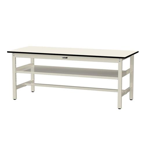 法人送料無料 作業台 山金工業 ヤマテック 幅1800×奥行750×高さ740mm 塩ビシート天板 中間棚付 ワークテーブル 作業テーブル 机 工場 日本製 SWR-1875S2_4