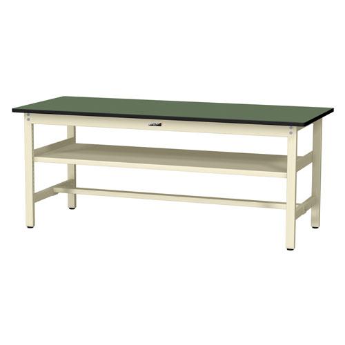 法人送料無料 作業台 山金工業 ヤマテック 幅1800×奥行750×高さ740mm 塩ビシート天板 中間棚付 ワークテーブル 作業テーブル 机 工場 日本製 SWR-1875S2_5