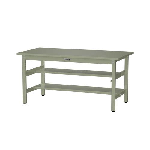法人送料無料 作業台 山金工業 ヤマテック 幅1500×奥行750×高さ740mm スチール天板 中間棚付 ワークテーブル 作業テーブル 机 作業場 日本製 SWS-1575TS1_3