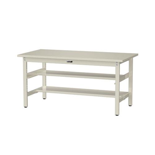 法人送料無料 作業台 山金工業 ヤマテック 幅1500×奥行750×高さ740mm スチール天板 中間棚付 ワークテーブル 作業テーブル 机 作業場 日本製 SWS-1575TS1_4