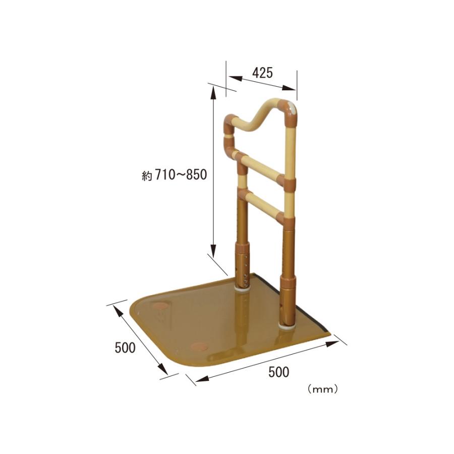 法人限定  床置き式手すり 狭所用波型 立ち上がり補助 立ち上がり手すり 手すり 手摺 床置き 立ち上がり 転倒防止 補助 介護 省スペース 日本製 YM-118L-ID｜lookit｜05