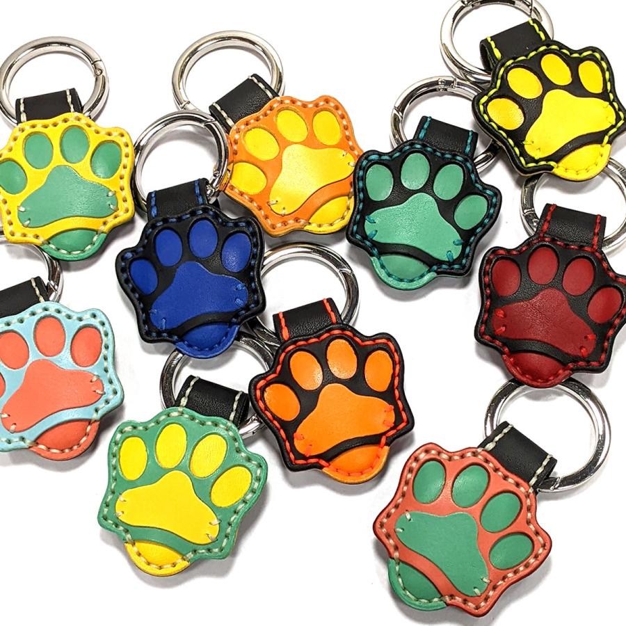 ティークリップ 肉球型 本革 手縫い  日本製 4本収納 強力マグネット内蔵 カラビナリング付 ポケット内の汚れやティーの紛失破損防止  グローブ収納 送料無料 | ブランド登録なし