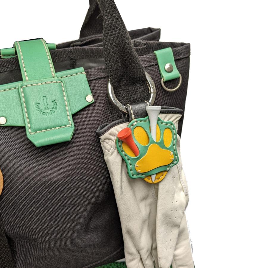 ティークリップ 肉球型 本革 手縫い  日本製 4本収納 強力マグネット内蔵 カラビナリング付 ポケット内の汚れやティーの紛失破損防止  グローブ収納 送料無料 | ブランド登録なし | 15