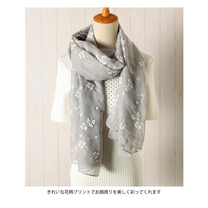 ストール レディース マフラー 大判ストール 薄手ストール 花柄 フラワープリント ショール ふんわり感 柔らか 爽やか キレイめ エレガント 清楚 Llyg1365 Hosyu 通販 Yahoo ショッピング