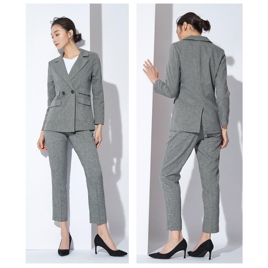 スーツ レディース 二点セット パンツスーツ ジャケット スラックス アンクル丈パンツ 長袖 ポケット付き ダブルボタン 無地 フォーマル お洒落 Llyt1035 Hosyu 通販 Yahoo ショッピング