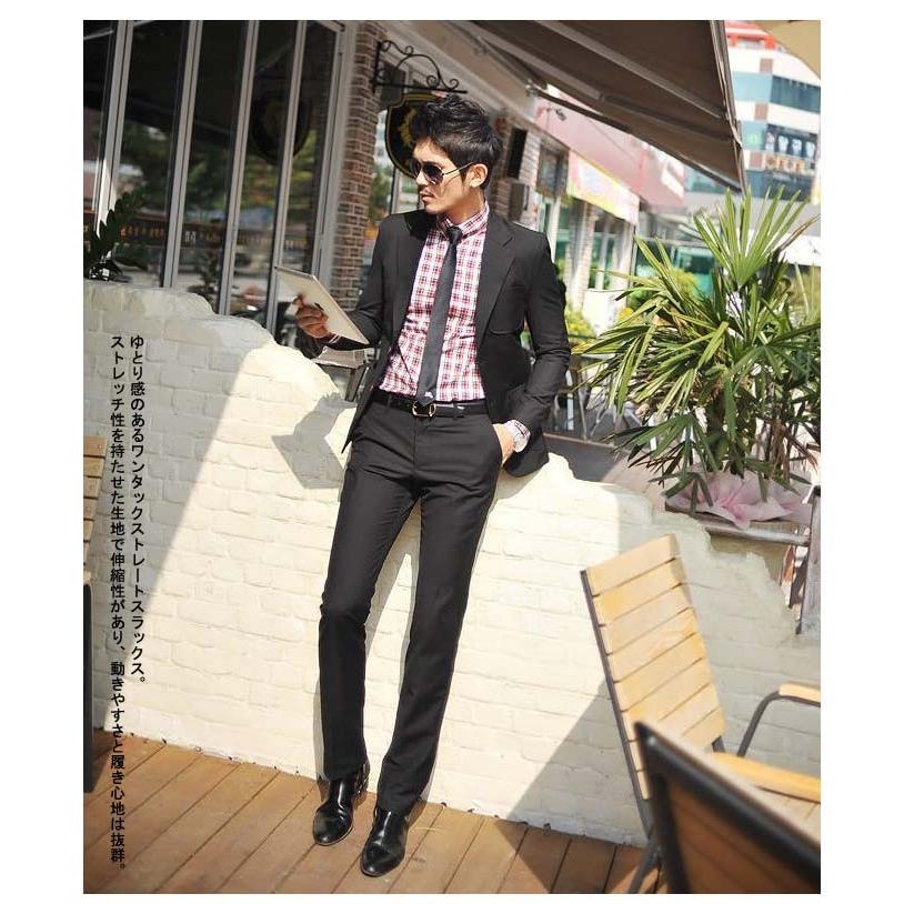 スラックス メンズ スリム ノータック 夏 黒 ストレート ビジネス スーツ 細身 Mws034 Hosyu 通販 Yahoo ショッピング