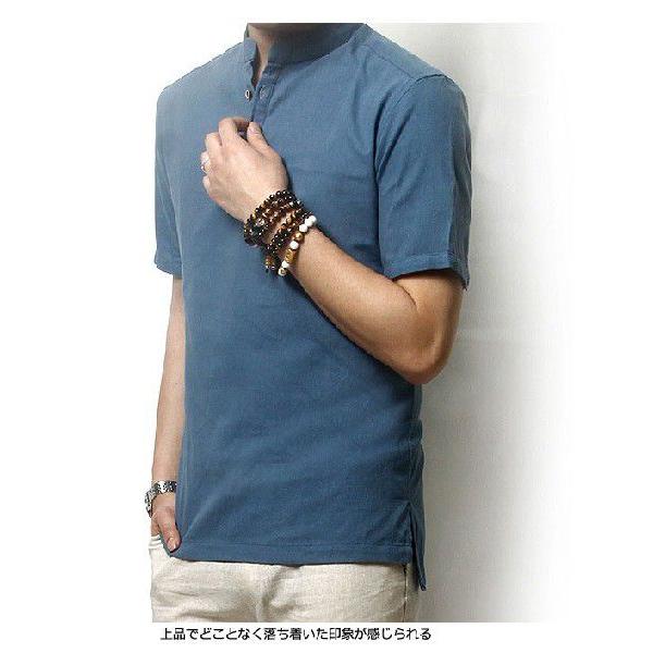 リネンシャツ メンズ 立ち襟 チャイナ風 綿麻 半袖 Tシャツ 春 秋 無地 ナチュラル服 Mwt9 Hosyu 通販 Yahoo ショッピング