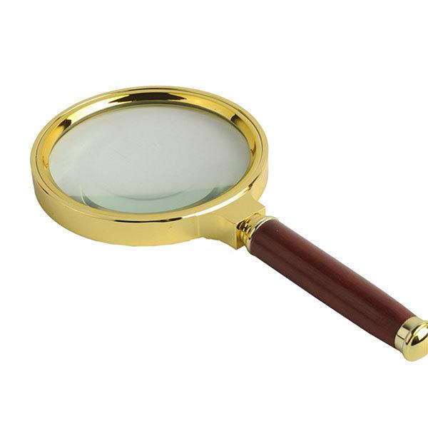 ルーペ 10倍 手持ちルーペ 拡大鏡 虫眼鏡 80mm ガラスレンズ 木製