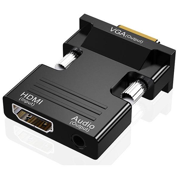 HDMI to VGA 変換アダプタ 音声出力 3.5mm ケーブル付き 変換コネクタ