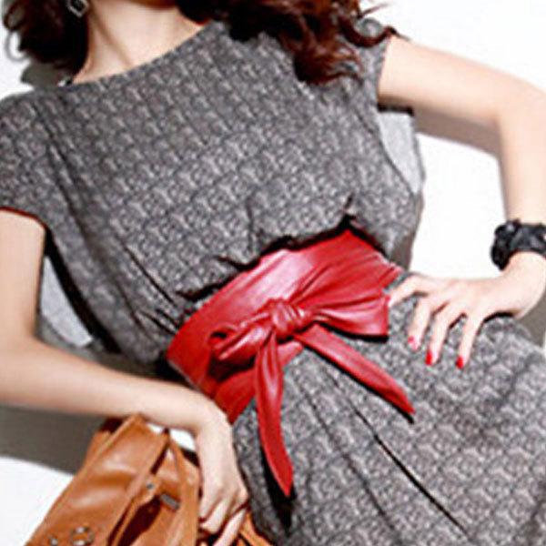 希少　Christian Dior ソフトレザー ベルト レッド サッシュベルト サッシュベルト レディース 幅広 太ベルト PUレザー ウエストマーク