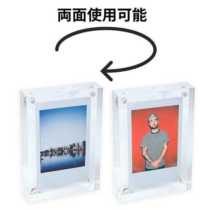 アクリルフォトフレーム マグネット 2個セット チェキサイズ 透明 写真