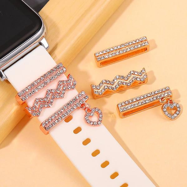 AppleWatch専用ピンクサファイア&シルバー925製チャーム&ラバーバンド AppleWatch専用ピンクサファイア&シルバー925製チャーム&ラバー