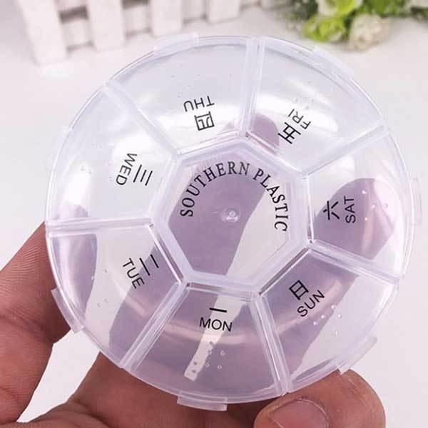 ピルケース 1週間 飲み忘れ防止 薬ケース コンパクト 曜日シール付き