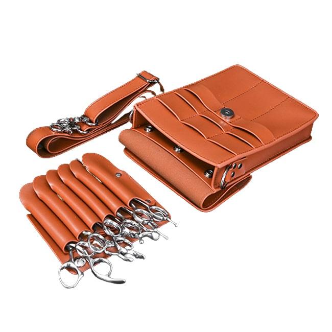 シザーケース 美容師 6丁 PUレザー おしゃれ スクエア型 トリマー