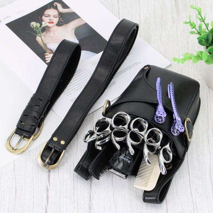 シザーケース 美容師 トリマー 5丁 PU レザー おしゃれ かわいい 革