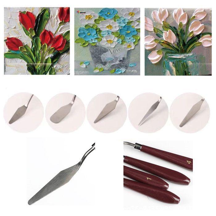 ペインティングナイフ 5本セット パレットナイフ ステンレス 油絵