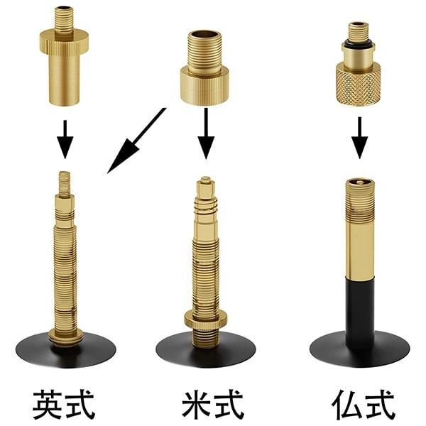 バルブ 変換 アダプター 自転車 空気入れ ボール 仏式 針 クロス