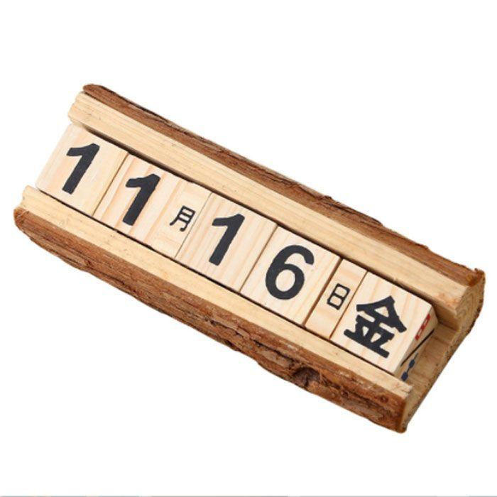 日めくり カレンダー 木製 万年カレンダー 卓上 アンティーク風 職人