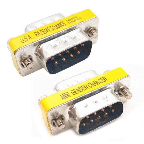 DB9 オスオス 9ピン 2個セット 小型 コネクタ 変換 アダプター MINI GENDER CHANGER RS232 2qska
