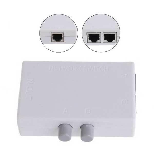 LAN 切替器 2→1 1→2 切替スイッチ付き 電気不要 LAN切替