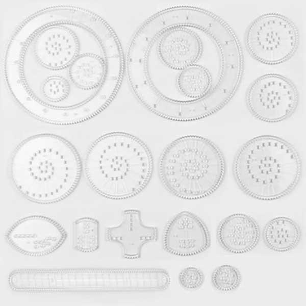 デザイン定規 円 幾何学 模様 お絵描き 描画ルーラー テンプレート 図面装飾 おもちゃ 玩具 知育 定規 スピログラフ 子供 大人｜lool-shop｜02