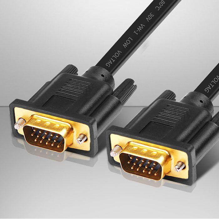 VGAケーブル D-Sub 15pin オス-オス 超薄型 フラットデザイン 1.5m VGA