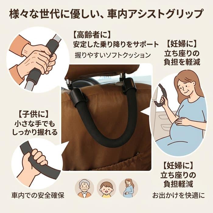 アシストグリップ 取り付け 車 後付け つり革 2個セット 後部座席用