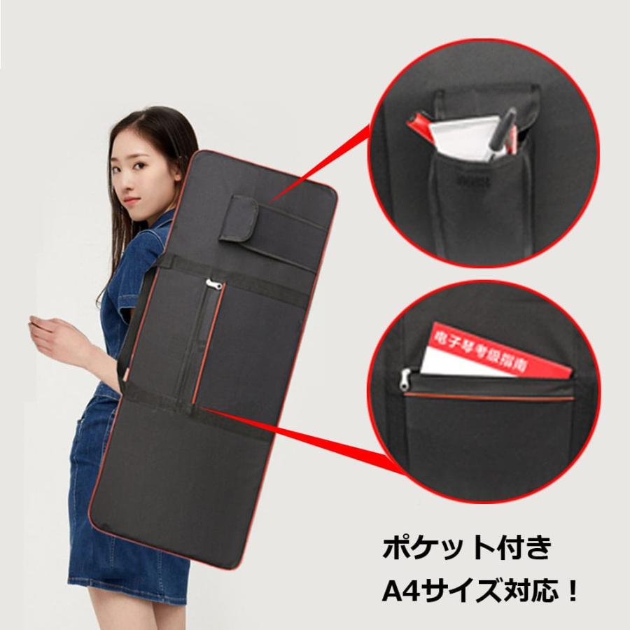 キーボードケース 61鍵盤 リュック 2WAY ソフトケース クッション 厚手