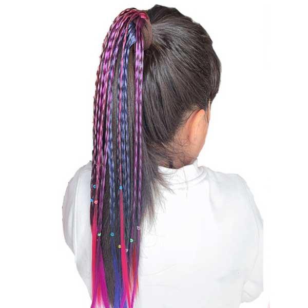 ヘアゴム エクステ 編み込み 4色セット ダンス キッズ 髪型 アレンジ
