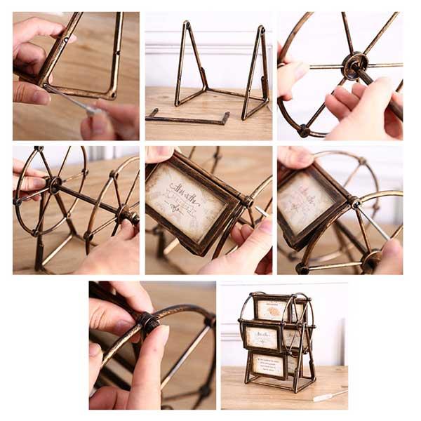 爆買 フォトフレーム 観覧車 アンティーク 12枚収納 写真立て おしゃれ