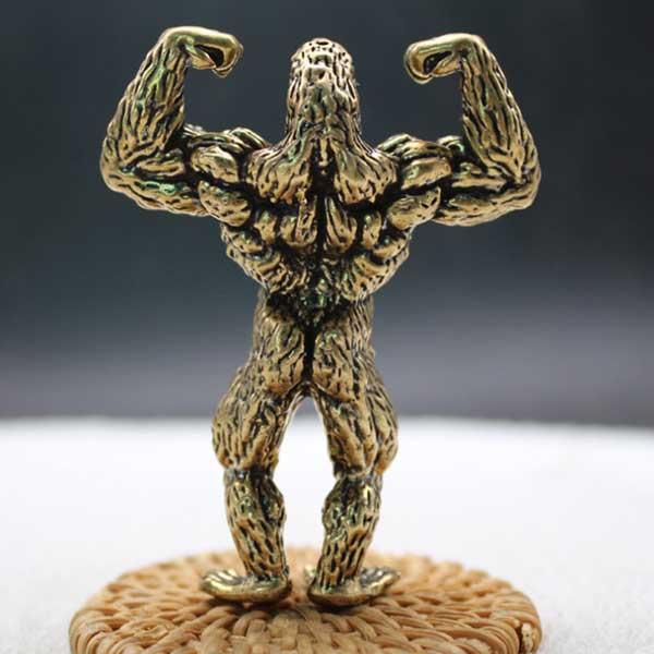 ゴリラ 置物 オブジェ 動物 オーナメント ボディビル マッスル 2匹