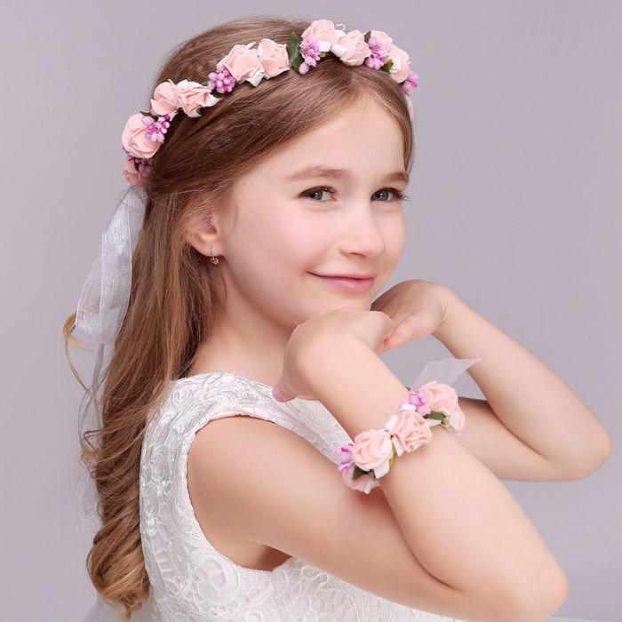 ヘアアクセサリー 子供 腕輪 2点セット 花冠 発表会 結婚式 髪飾り キッズ ヘッドドレス 9ch No Hai Set ロールショップ 通販 Yahoo ショッピング