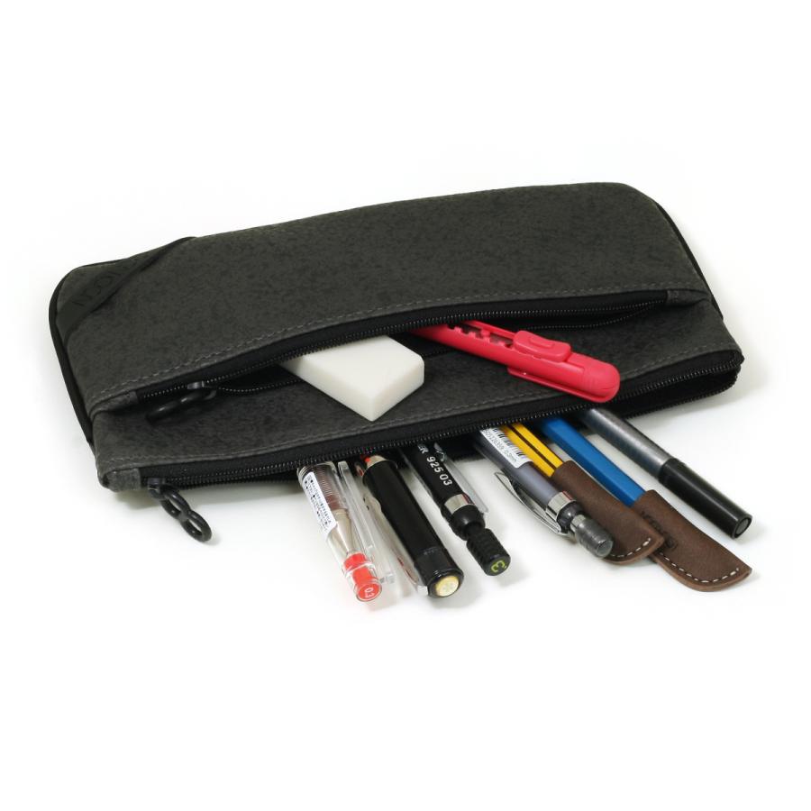 シャーペン・ボールペンセット（LOONLOON）ペンケース付き LOONLOON 363 ストーン ペンケース ダークグレー シンプル ガジェット