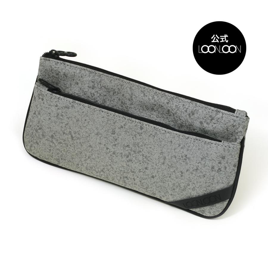 LOONLOON 363 ストーン ペンケース グレー シンプル ガジェット収納