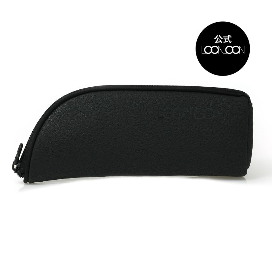 LOONLOON 563 ストーン ペンケース ブラック おしゃれ 多機能 スリム