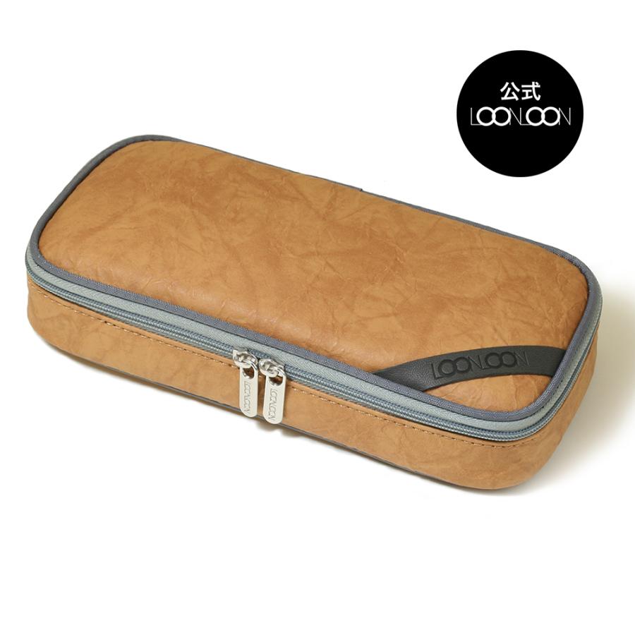 LOONLOON LOONLOON 665 ペーパー ペンケース ブラウン 大容量 おしゃれ