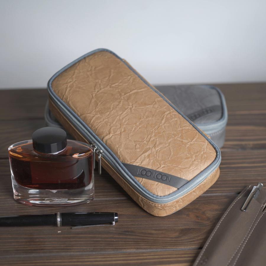 LOONLOON LOONLOON 665 ペーパー ペンケース ブラウン 大容量 おしゃれ